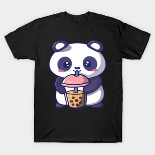 Kawaii Cute Anime Panda Otaku Japanese Bubble Boba Tea T-Shirt